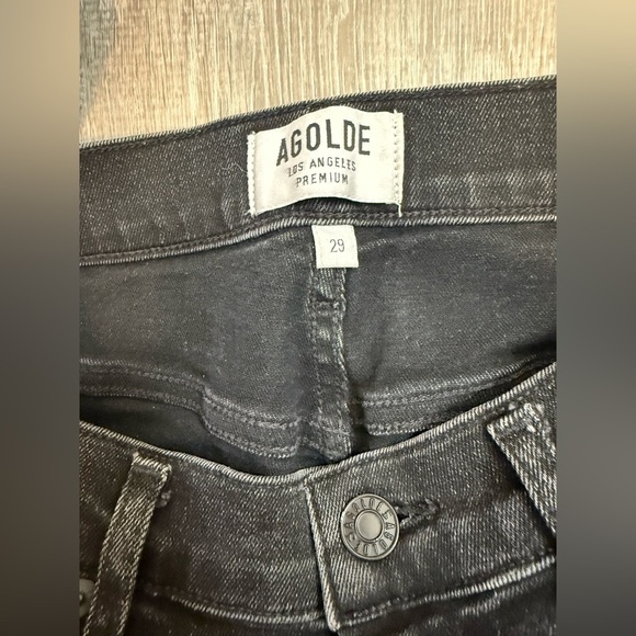 Agolde Sophie Hi Rise Crop Jeans in Temple (Black) Size 29 - Picture 10 of 12